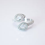 CZ Falling Drops As One Proposal Ring, Statement Ring, Engagement Ring.