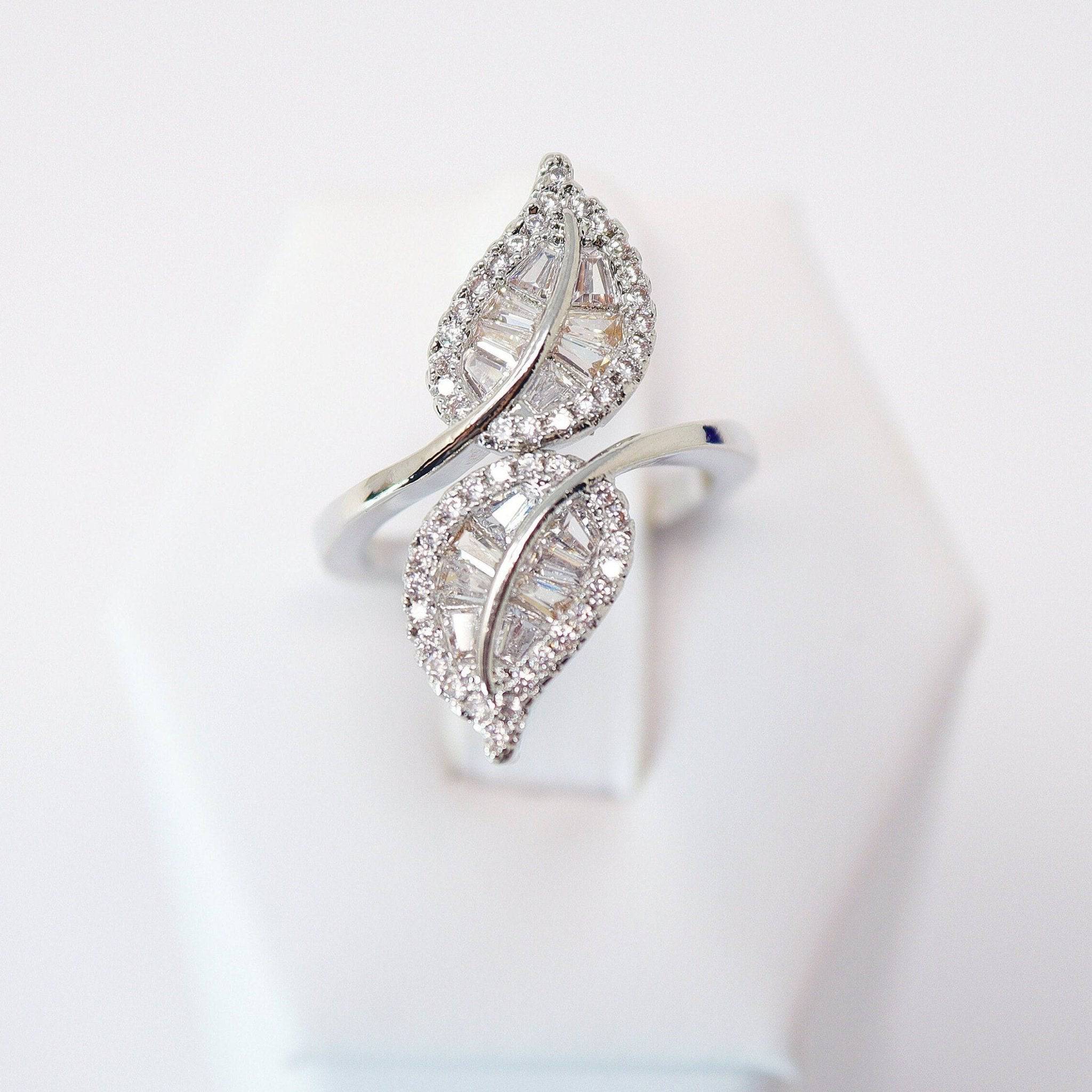 CZ Never Leaves Me Proposal Ring, Statement Ring, Engagement Ring, Promise Ring For a Friend, Friendship ring.