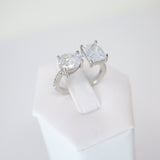 CZ Teardrop In The Ocean Proposal Ring, Statement Ring, Engagement Ring.