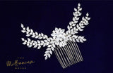 Diamond Floral Vine Leaves Bridal Hair Comb, Bridal Hair Piece, Bridal Hair Accessories, Wedding Hair Accessory, Bridal Hair Comb.