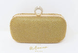 Gold Crystal Wedding Clutch, Statement Bag, Evening Clutch, Wedding Clutch, Bridal Bag, White Cross Body Bag