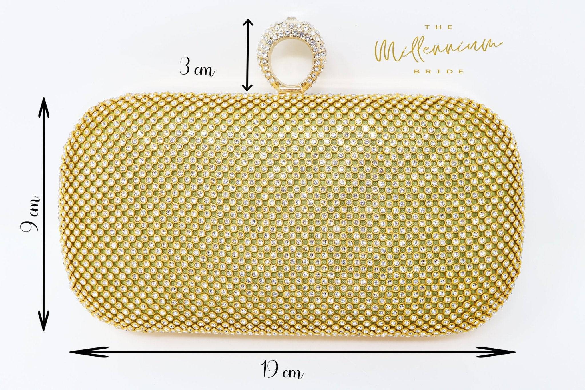 Gold Crystal Wedding Clutch, Statement Bag, Evening Clutch, Wedding Clutch, Bridal Bag, White Cross Body Bag