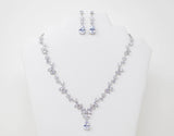 Swarovski Crystal Floral Leaves Diamond/Crystal Necklace, Bridal Necklace Set, Bridal Jewelry, Statement Necklace