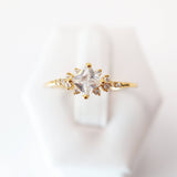 CZ Dainty Gold Proposal Ring, Statement Ring, Engagement Ring, Two Ring Set, Promise Ring For a Friend, Friendship ring.