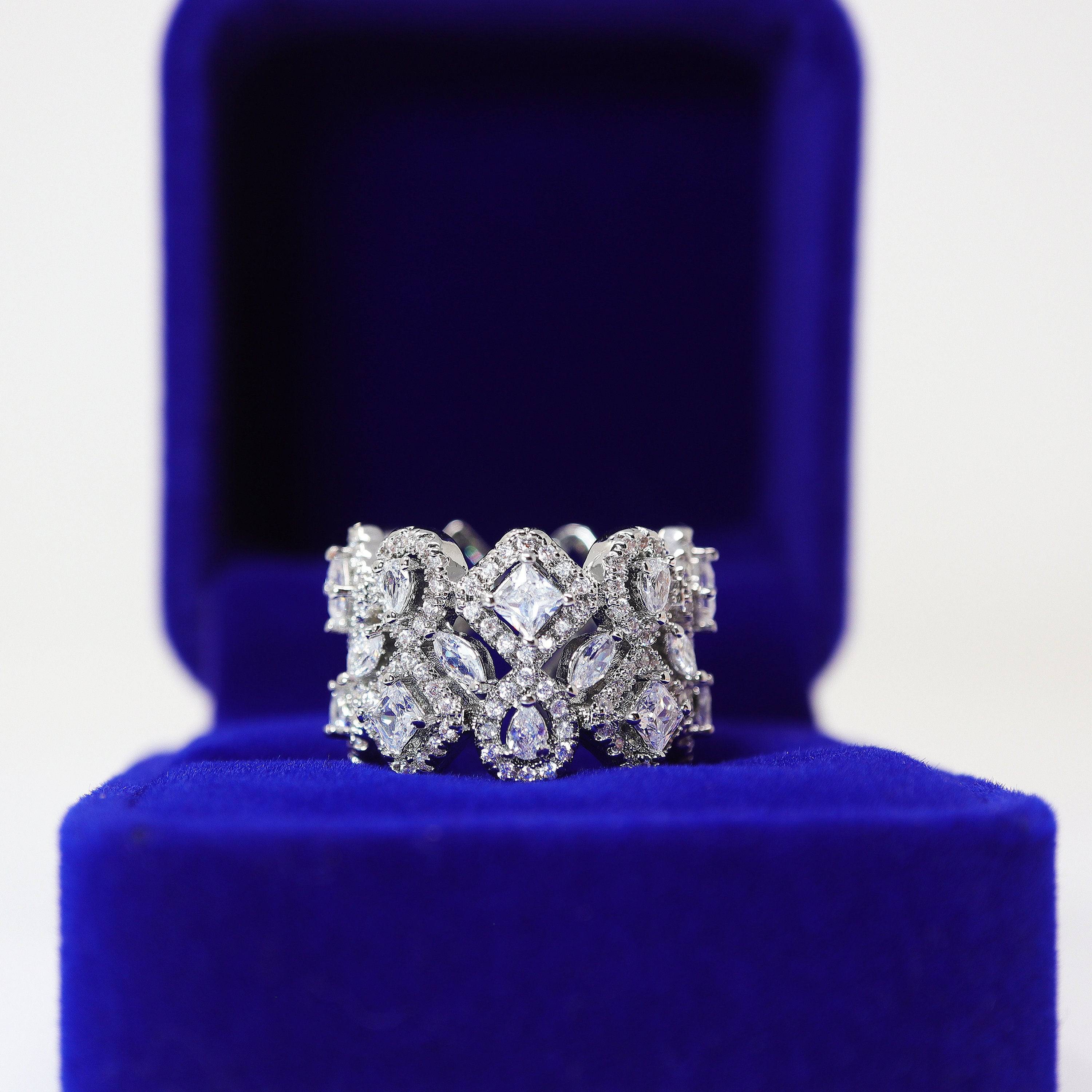 CZ Shiny Garden Statement Ring, Engagement Ring, Promise Ring For a Friend, Friendship ring.