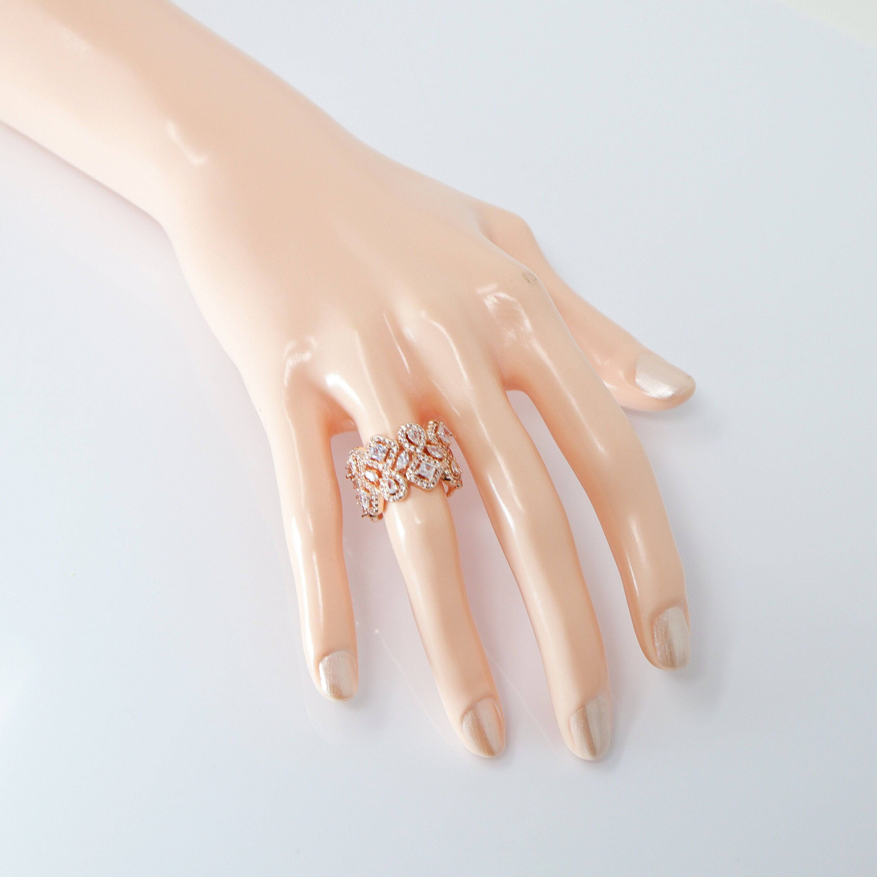 CZ Shiny Garden Statement Ring, Engagement Ring, Promise Ring For a Friend, Friendship ring.
