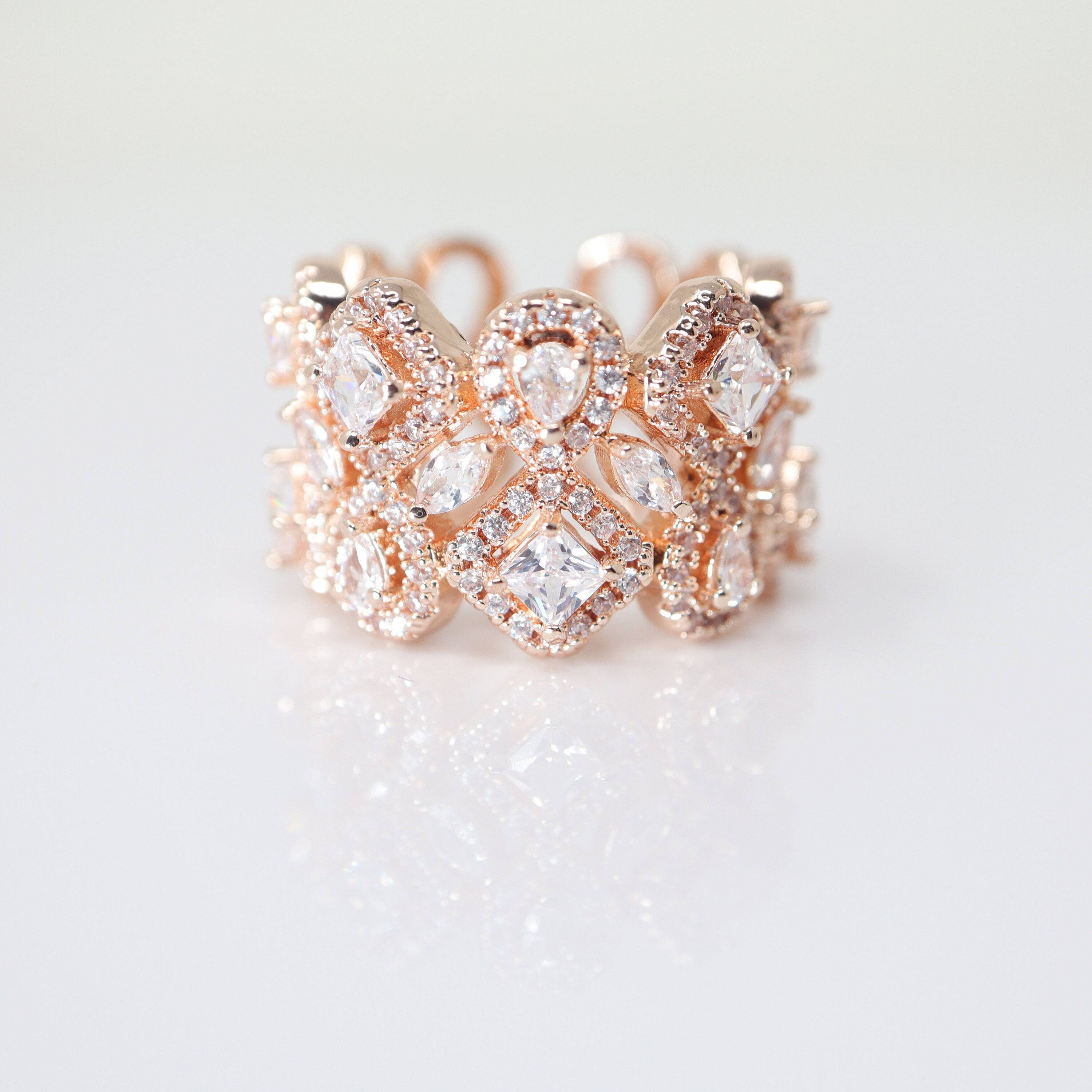 CZ Shiny Garden Statement Ring, Engagement Ring, Promise Ring For a Friend, Friendship ring.