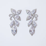 Swarovski Crystal Enchanted Floral Vine Leaves Earrings, Bridal Jewelry, Bridal Earrings, Crystal Bridal Earrings, Statement Earrings Cz