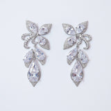 Swarovski Crystal Enchanted Floral Vine Leaves Earrings, Bridal Jewelry, Bridal Earrings, Crystal Bridal Earrings, Statement Earrings Cz