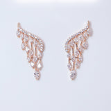 Swarovski Crystal Bride Wings Long stud Earrings, Bridal Stud Earrings, Crystal Bridal Earrings, Statement Earrings Cz