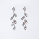 Swarovski Crystal Vine Leaves Earrings, Long Bridal Jewelry, Bridal Earrings And Necklace, Statement Earrings Cz .