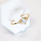 CZ Dainty Gold Proposal Ring, Statement Ring, Engagement Ring, Two Ring Set, Promise Ring For a Friend, Friendship ring.