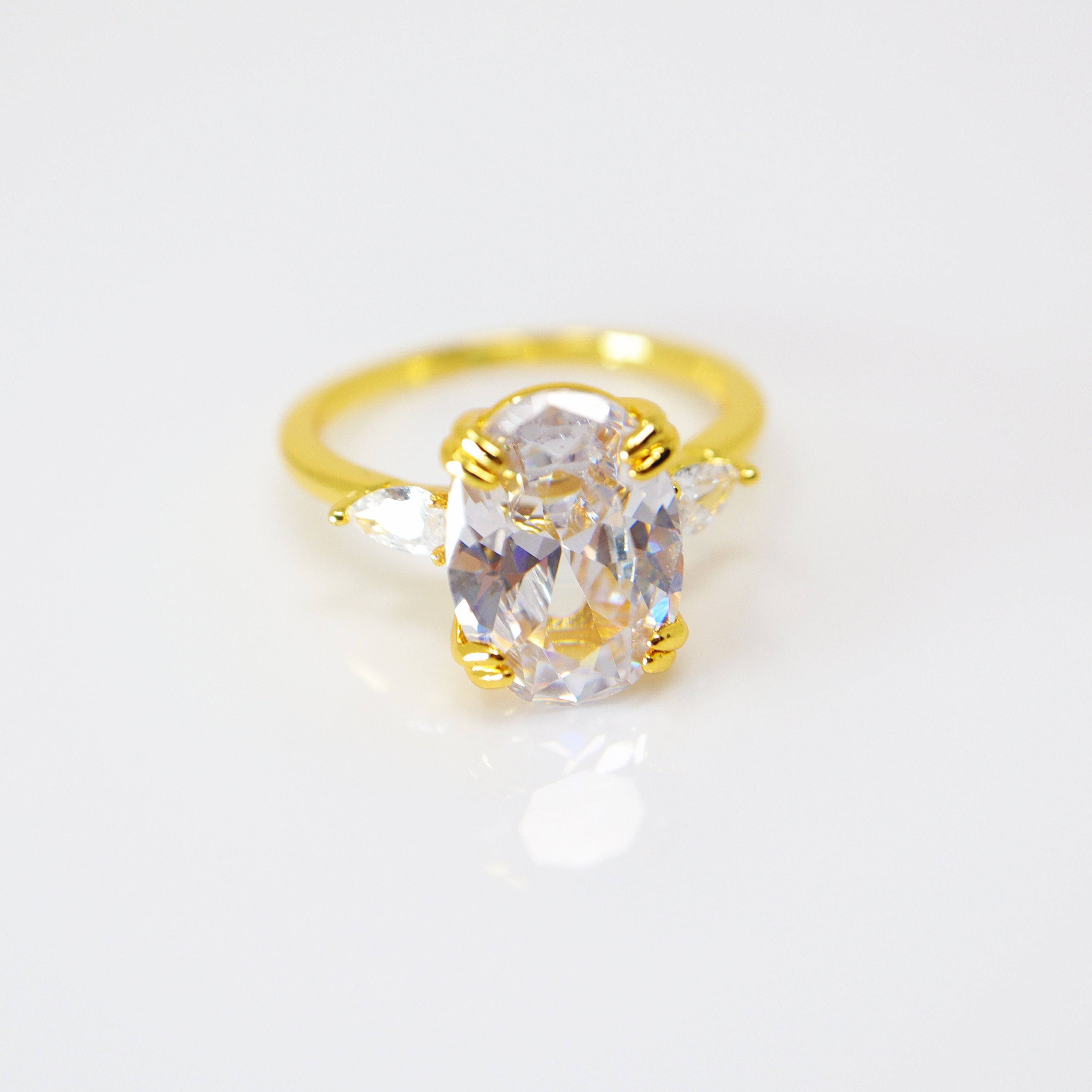 CZ Brightest beginning Proposal Ring, Statement Ring, Engagement Ring, Two Ring Set, Promise Ring For a Friend, Friendship ring