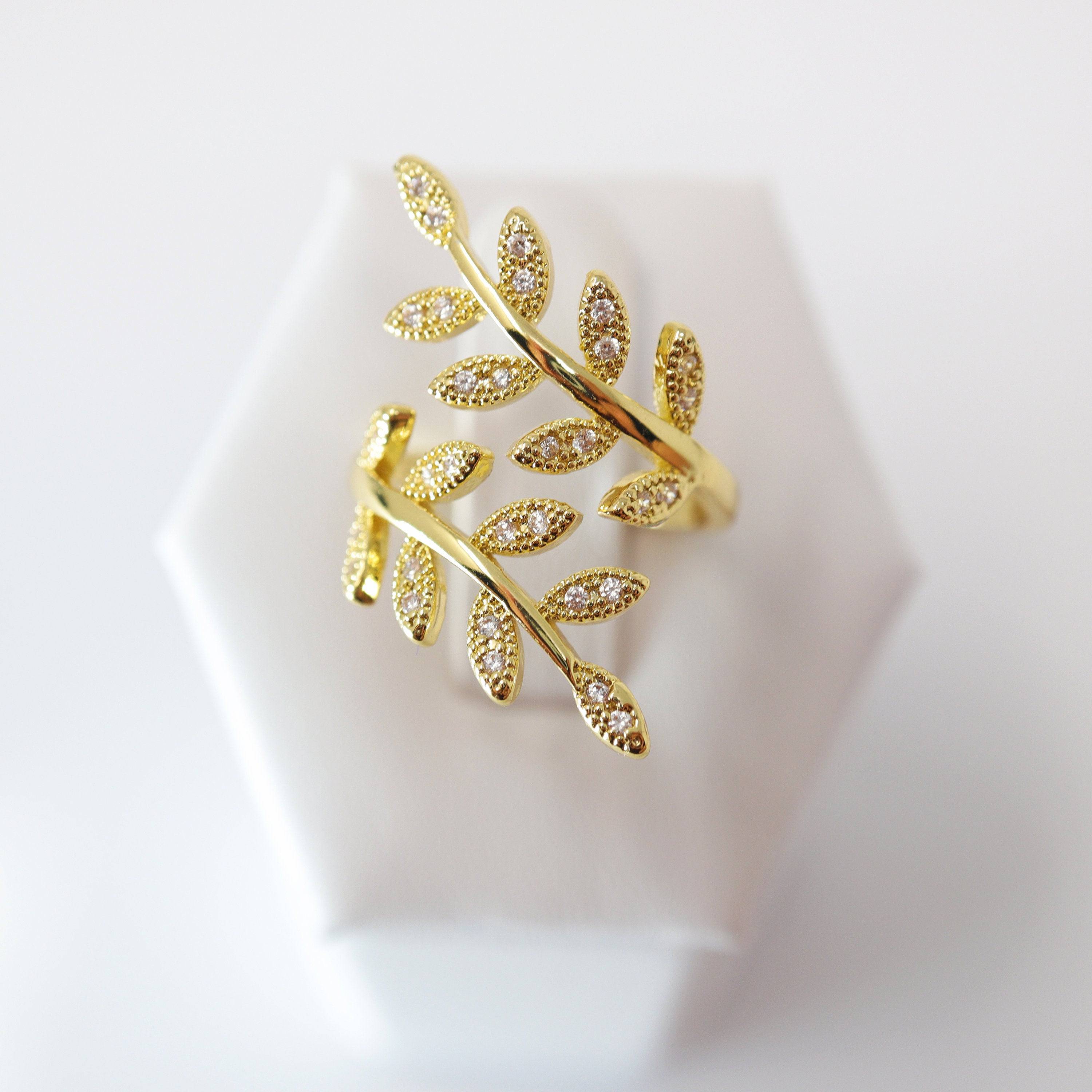 CZ Enchanted Vine Leaves Proposal Ring, Statement Ring, Engagement Ring, Promise Ring For a Friend, Friendship ring.