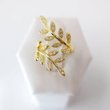 CZ Enchanted Vine Leaves Proposal Ring, Statement Ring, Engagement Ring, Promise Ring For a Friend, Friendship ring.