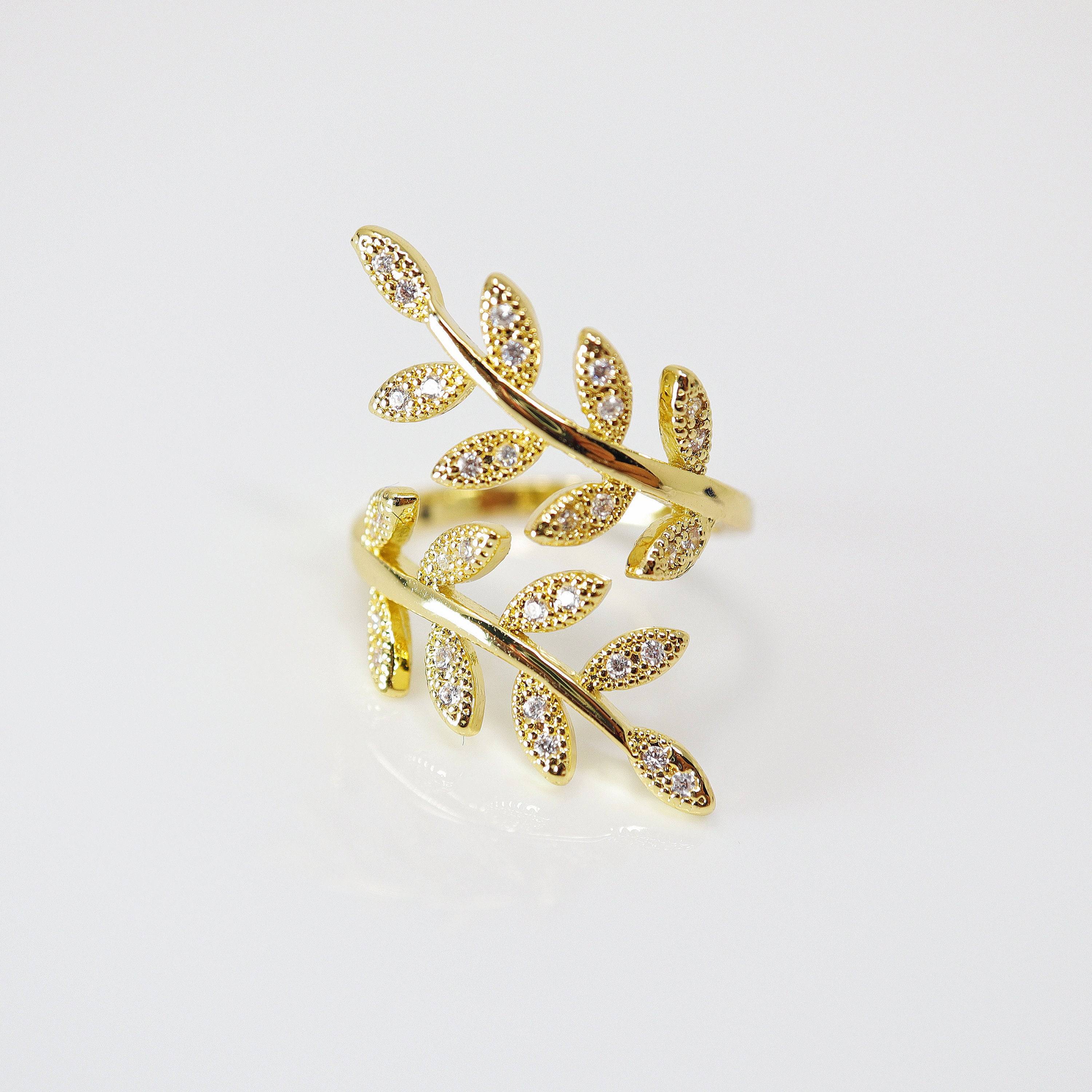CZ Enchanted Vine Leaves Proposal Ring, Statement Ring, Engagement Ring, Promise Ring For a Friend, Friendship ring.