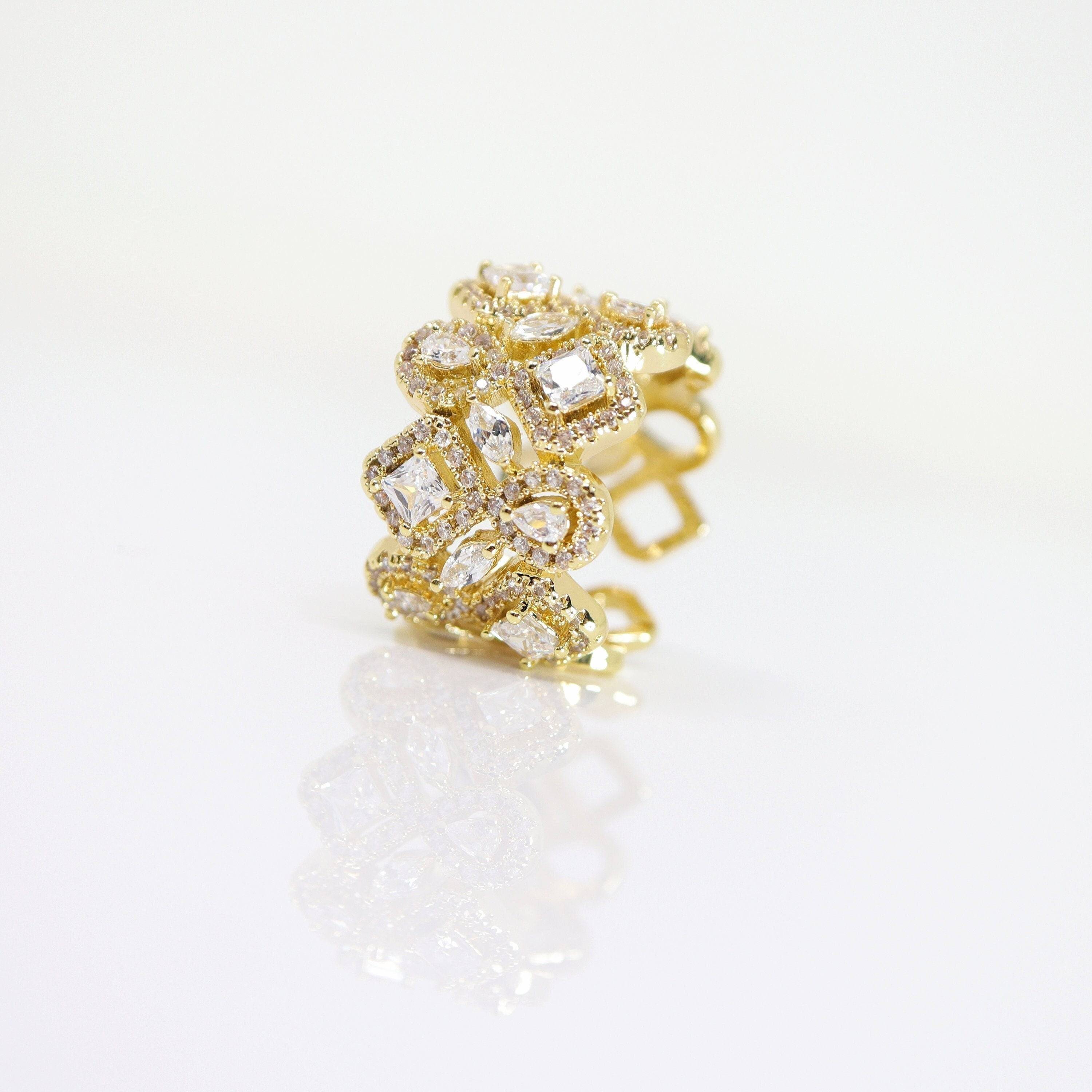 CZ Shiny Garden Statement Ring, Engagement Ring, Promise Ring For a Friend, Friendship ring.