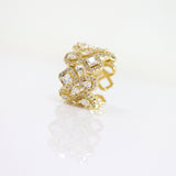 CZ Shiny Garden Statement Ring, Engagement Ring, Promise Ring For a Friend, Friendship ring.