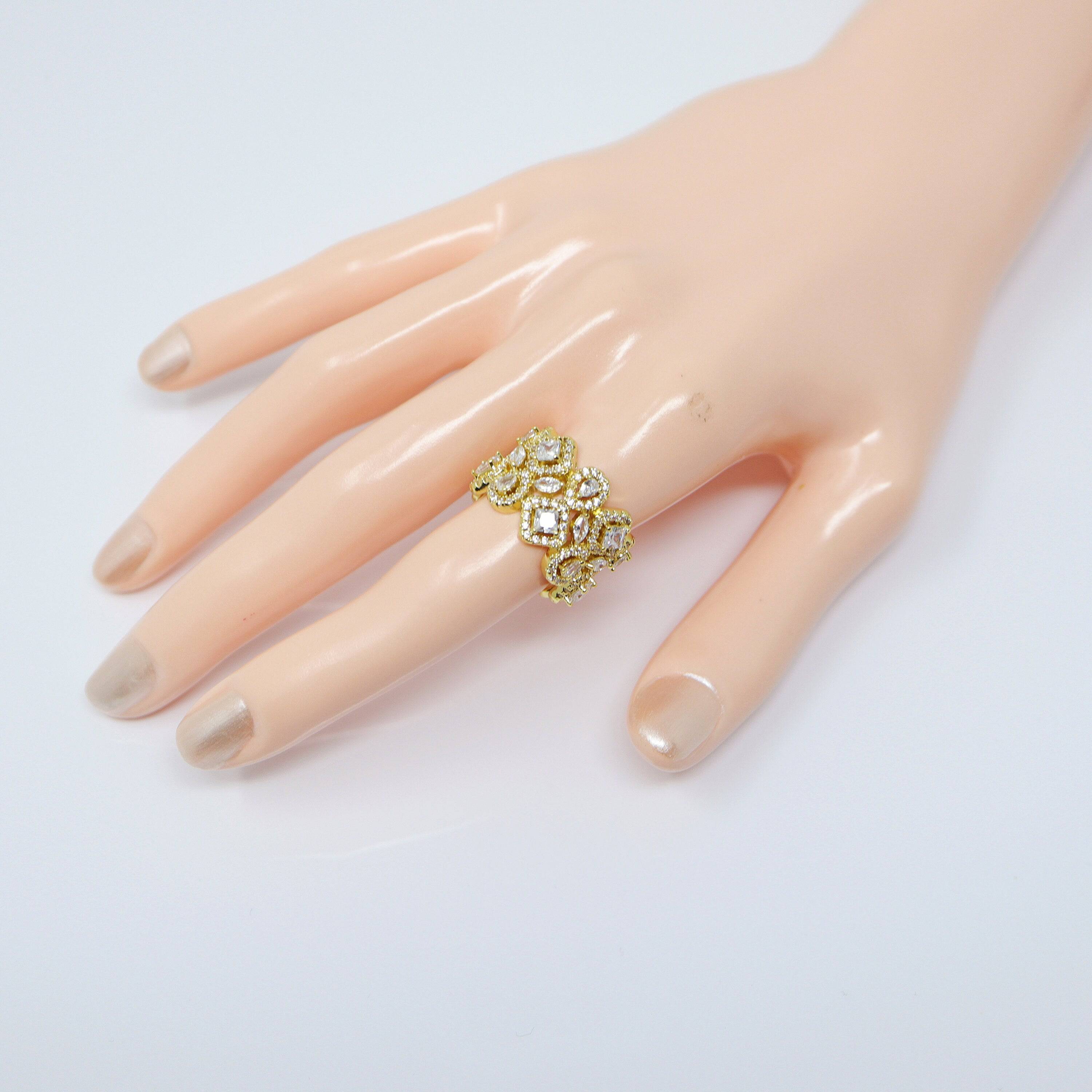 CZ Shiny Garden Statement Ring, Engagement Ring, Promise Ring For a Friend, Friendship ring.
