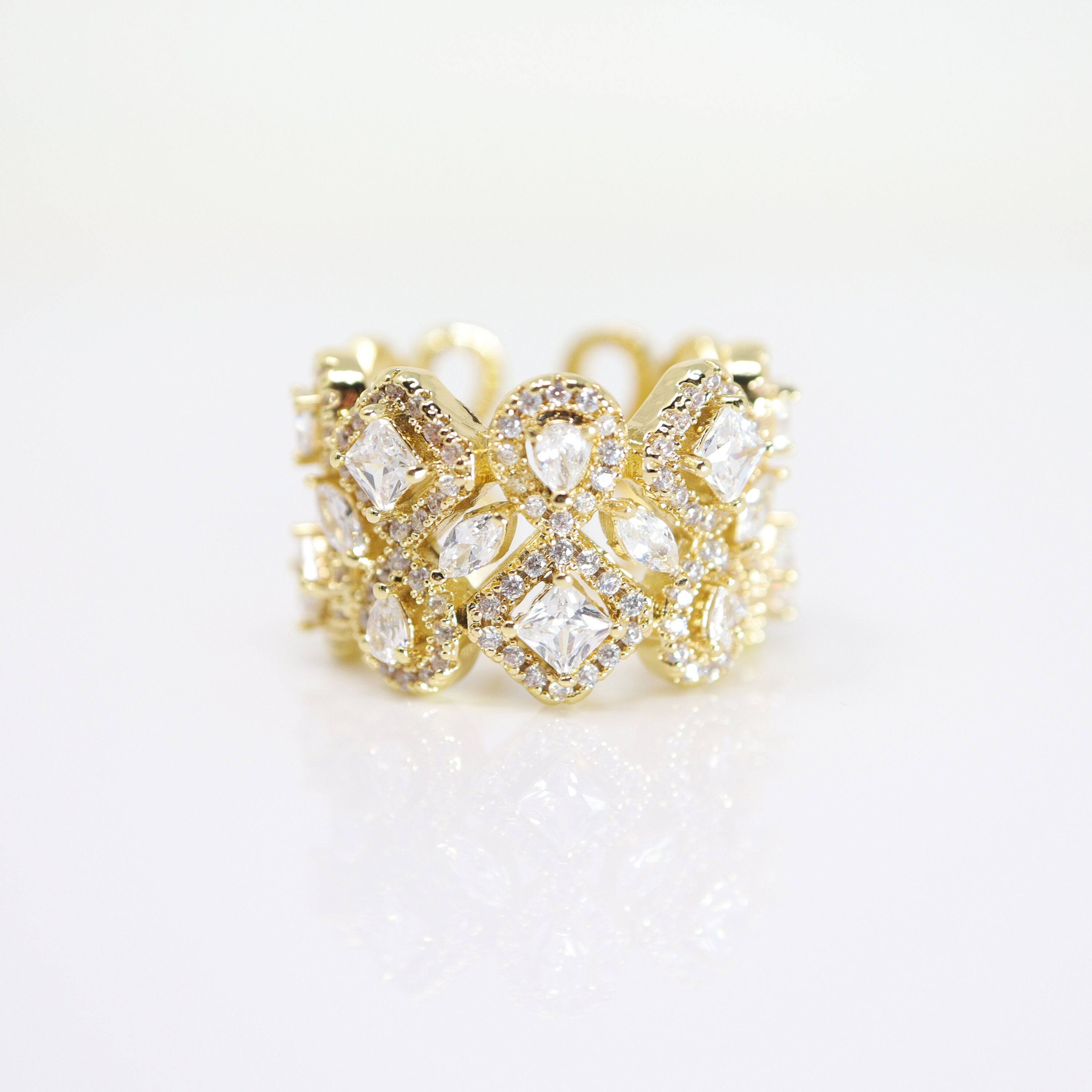 CZ Shiny Garden Statement Ring, Engagement Ring, Promise Ring For a Friend, Friendship ring.