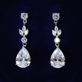 Swarovski Crystal Floral Leaves Diamond/Crystal Necklace, Bridal Necklace Set, Bridal Jewelry, Statement Necklace