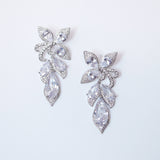 Swarovski Crystal Enchanted Floral Vine Leaves Earrings, Bridal Jewelry, Bridal Earrings, Crystal Bridal Earrings, Statement Earrings Cz