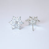 Swarovski Crystal Floral stud Earrings, Bridal Jewelry, Bridal Stud Earrings, Crystal Bridal Earrings, Statement Earrings Cz