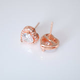 Cubic Zirconia Heart stud Earrings, Bridal Jewelry, Bridal Stud Earrings, Crystal Bridal Earrings, Statement Earrings Cz