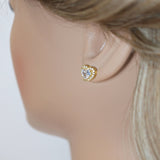 Cubic Zirconia Heart stud Earrings, Bridal Jewelry, Bridal Stud Earrings, Crystal Bridal Earrings, Statement Earrings Cz