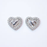 Cubic Zirconia Silver Dainty Heart stud Earrings, Bridal Jewelry, Bridal Stud Earrings, Crystal Bridal Earrings, Statement Earrings Cz