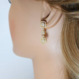 Cubic Zirconia Stargazing Diamond Earrings, Bridal Jewelry, Bridal Earrings, Crystal Bridal Earrings, Statement Earrings Cz