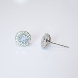 Cubic Zirconia Silver Dainty Round stud Earrings, Bridal Jewelry, Bridal Stud Earrings, Crystal Bridal Earrings, Statement Earrings Cz