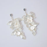 Swarovski Flower Petals Crystal, Rhinestone Earrings, Long Bridal Jewelry Bridal Earrings Crystal Bridal Earrings Statement Earrings Cz