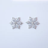 Swarovski Crystal Floral stud Earrings, Bridal Jewelry, Bridal Stud Earrings, Crystal Bridal Earrings, Statement Earrings Cz