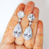 Cubic Zirconia Diamond Drop Galaxy Earrings, Bridal Jewelry, Bridal Earrings, Crystal Bridal Earrings, Statement Earrings C