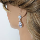Cubic Zirconia Diamond Drop Galaxy Earrings, Bridal Jewelry, Bridal Earrings, Crystal Bridal Earrings, Statement Earrings C