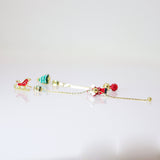 Two In One Climbing Santa tassel Christmas Tree Earrings, Long Tassel Christmas Earrings Statement Christmas earrings.