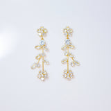 Swarovski Crystal Vine Leaves Flower Drop Earrings, Bridal Jewelry, Bridal Earrings, Crystal Bridal Earrings, Statement Earrings Cz