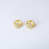 6mm Swarovski Crystal 14k Gold And Sterling Silver Flower Cartilage Hoop Earrings, Statement Earrings, Upper Helix Hoop Earrings.