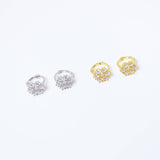 6mm Swarovski Crystal 14k Gold And Sterling Silver Floral Cartilage Hoop Earrings, Statement Earrings, Upper Helix Hoop Earrings.