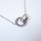 Eternity Roman Numerals Circle Necklace • Infinity Necklace • Minimalist • Linked Circles Necklace • Connected Circles • Interlocking Rings