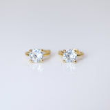 6mm Swarovski Crystal 14k Gold And Sterling Silver Cartilage Hoop Earrings, Statement Earrings, Upper Helix Hoop Earrings.