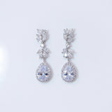 Swarovski Vine Leaves Drop, Long Dangle Crystal, Diamond Earrings, Long Bridal Jewelry, Crystal Bridal Earrings, Statement Earrings Cz