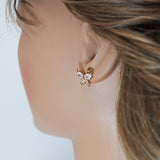 Swarovski Crystal Butterfly Bridal Jewelry, Bridesmaid Earrings And Necklace, Crystal Earrings, Maid Of Honor Gift Cz