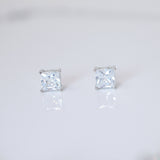 Swarovski Crystal Dainty 5 Square Geometric Necklace And Earrings Set , Bridal Jewelry, Statement Earrings Cz, Necklace Set