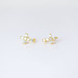 6mm Swarovski Crystal 14k Gold And Sterling Silver Cross Cartilage Hoop Earrings, Statement Earrings, Upper Helix Hoop Earrings.