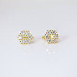 6mm Swarovski Crystal 14k Gold And Sterling Silver Floral Cartilage Hoop Earrings, Statement Earrings, Upper Helix Hoop Earrings.