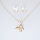Swarovski Crystal Butterfly Bridal Jewelry, Bridesmaid Earrings And Necklace, Crystal Earrings, Maid Of Honor Gift Cz