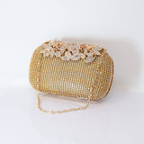 Silver & Gold Crystal Wedding Clutch, Statement Bag, Evening Clutch, Wedding Clutch, Bridal Bag, White Cross Body Bag