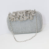 Silver Crystal Wedding Clutch, Statement Bag, Evening Clutch, Wedding Clutch, Bridal Bag, White Cross Body Bag